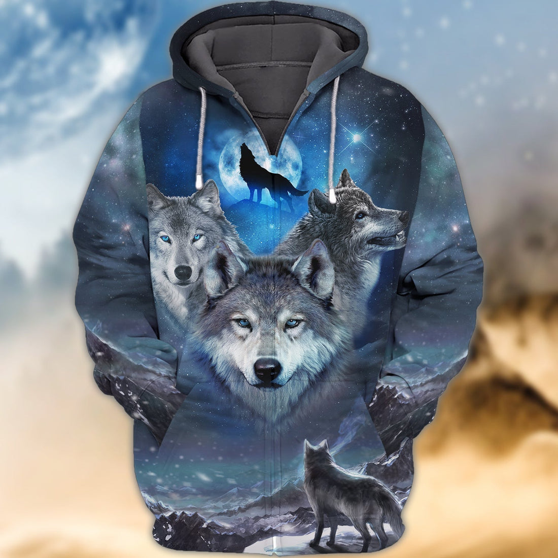 FUNSTUFFPRINT Wolf - 3D Full Print 3D Hoodie and Zip Hoodie