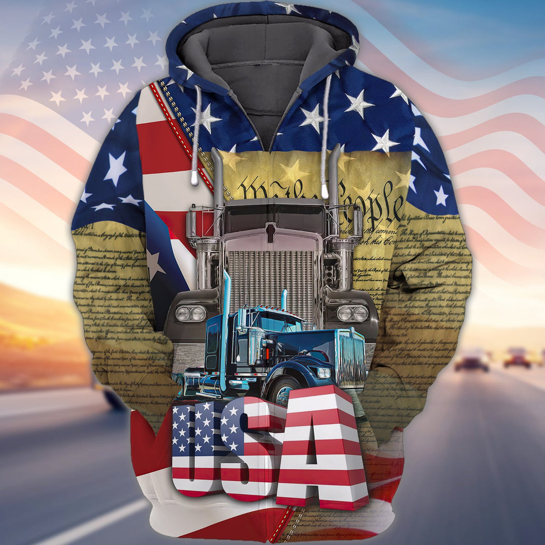 FUNSTUFFPRINT Trucker - Full Print 3D Hoodie and Zip Hoodie