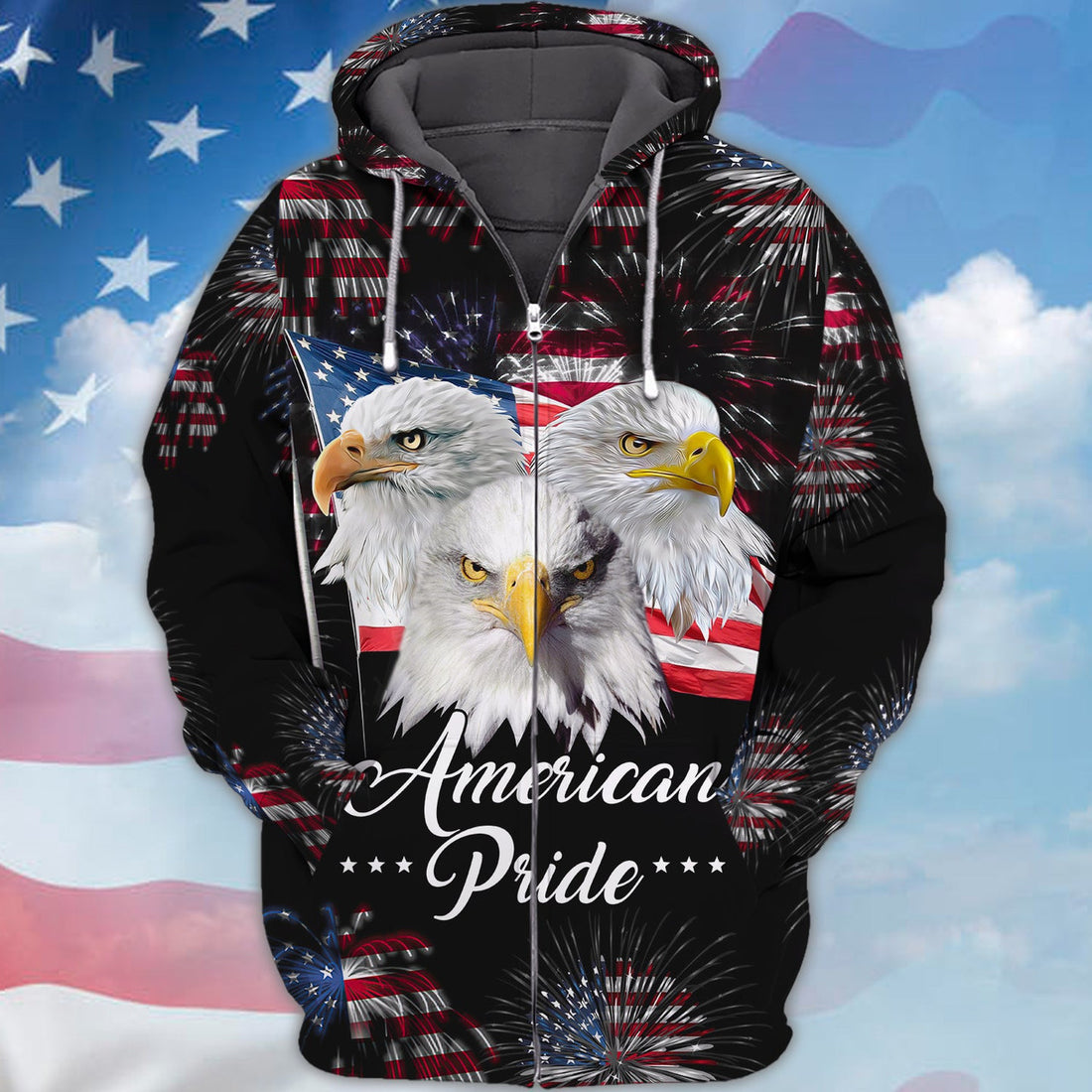 FUNSTUFFPRINT Eagle American Pride - Independence Day Is Coming 3D Hoodie and Zip Hoodie