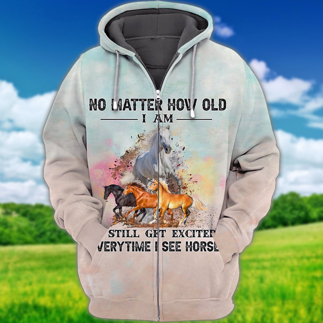 FUNSTUFFPRINT Horse 499 - 3D Full Print 3D Hoodie and Zip Hoodie