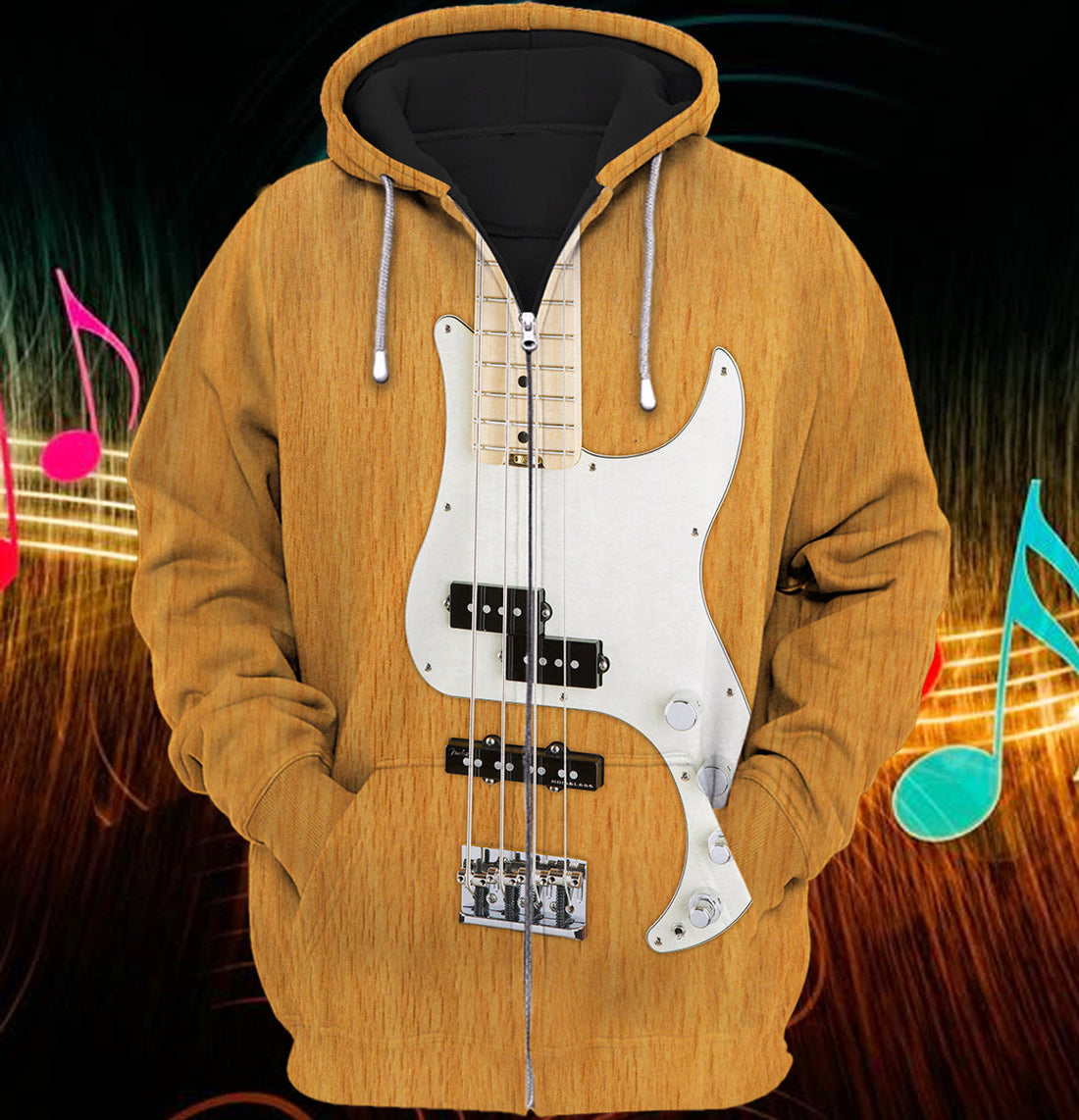 FUNSTUFFPRINT BASS GUITAR - NA93
 3D Hoodie and Zip Hoodie