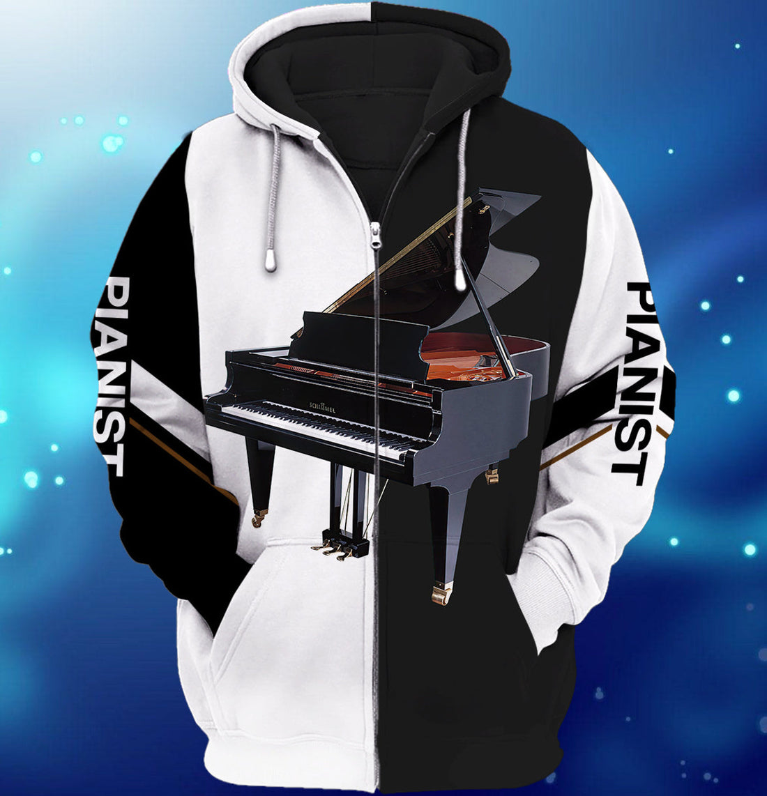 FUNSTUFFPRINT Piano 05 3D Hoodie and Zip Hoodie