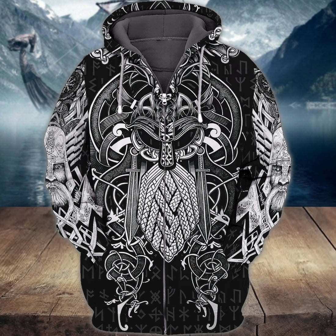 FUNSTUFFPRINT Viking Full Print Tad 02 3D Hoodie and Zip Hoodie
