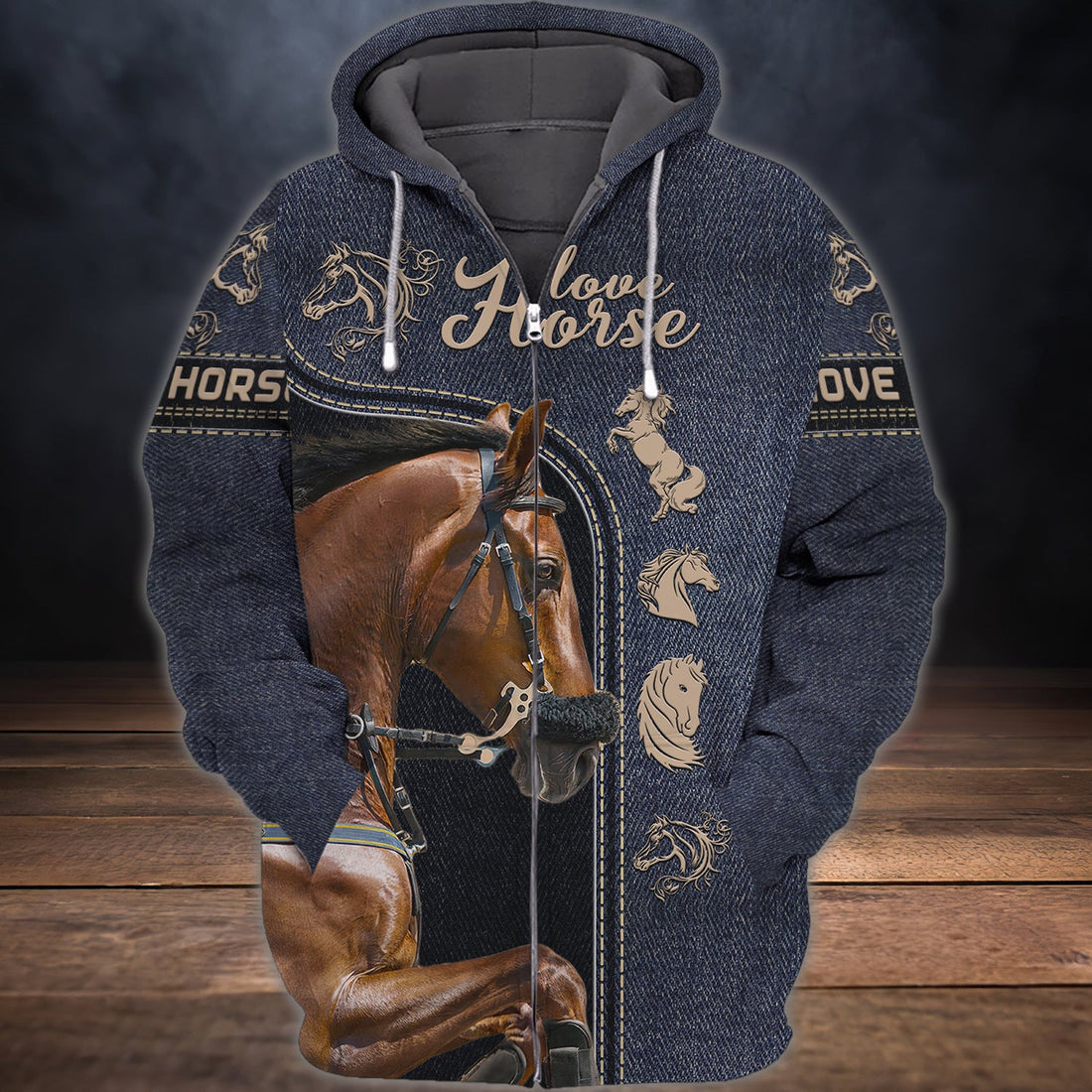 FUNSTUFFPRINT Horse - Full Print - 3D Hoodie and Zip Hoodie