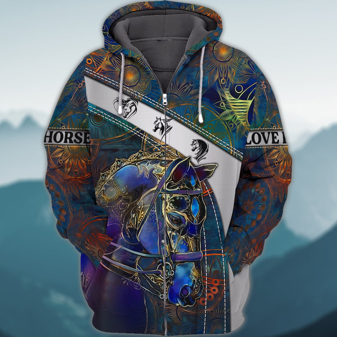 FUNSTUFFPRINT Horse Art 3D Hoodie and Zip Hoodie