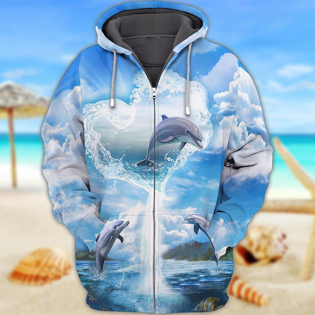 FUNSTUFFPRINT Dolphin 01 - 3D Full Print 3D Hoodie and Zip Hoodie