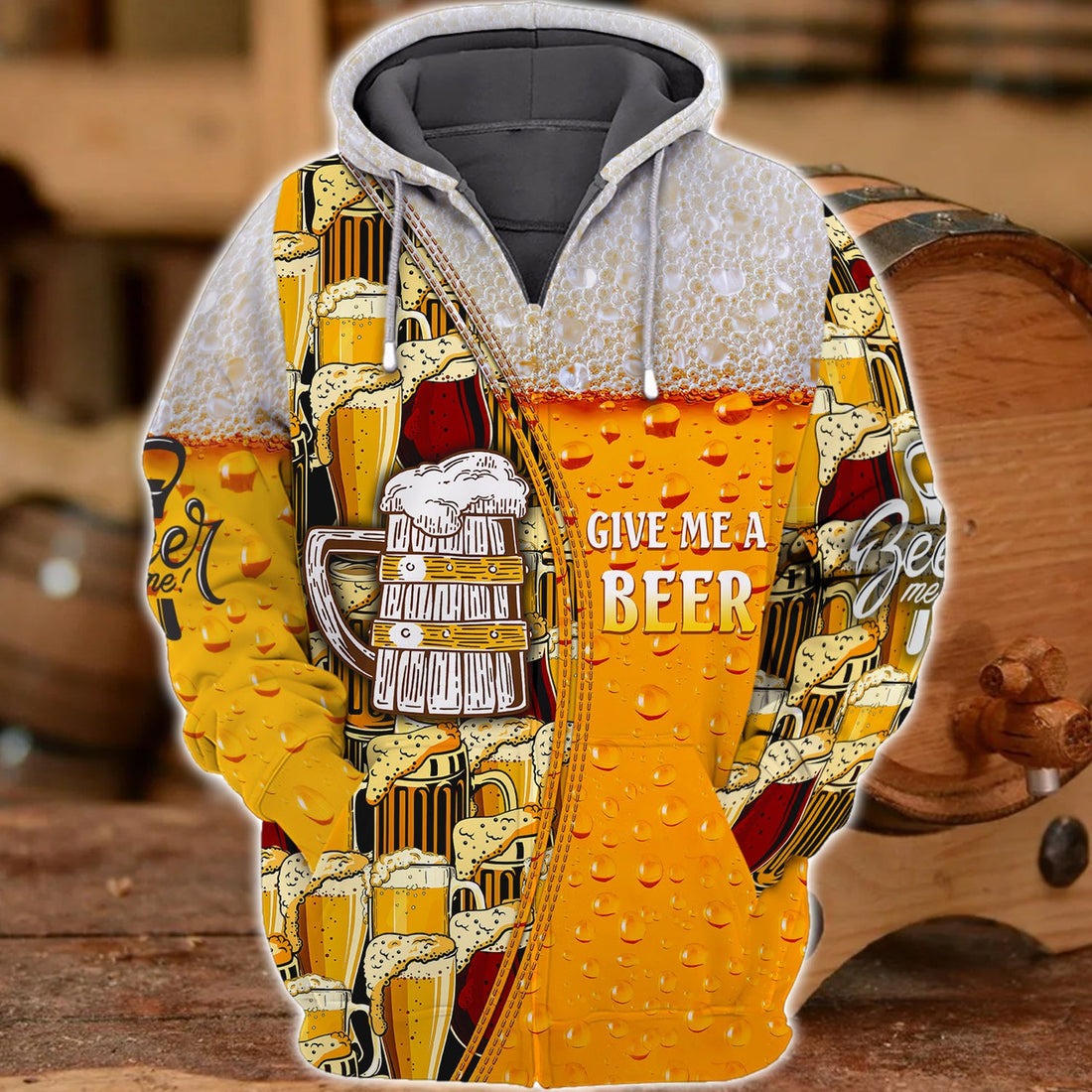FUNSTUFFPRINT Beer 1 - 3D Full Print 3D Hoodie and Zip Hoodie