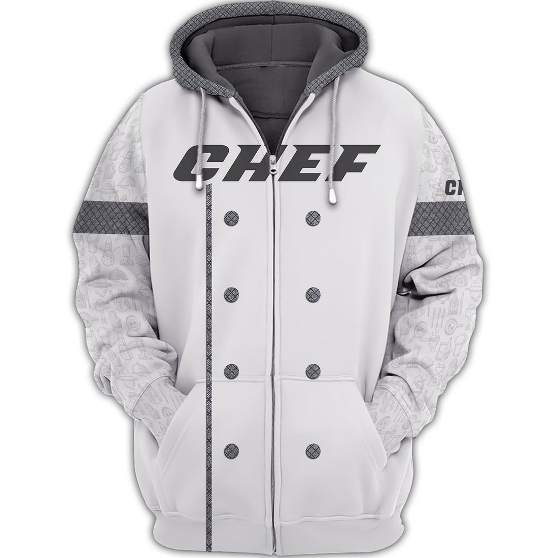 FUNSTUFFPRINT Chef, Full Print 3D Hoodie and Zip Hoodie