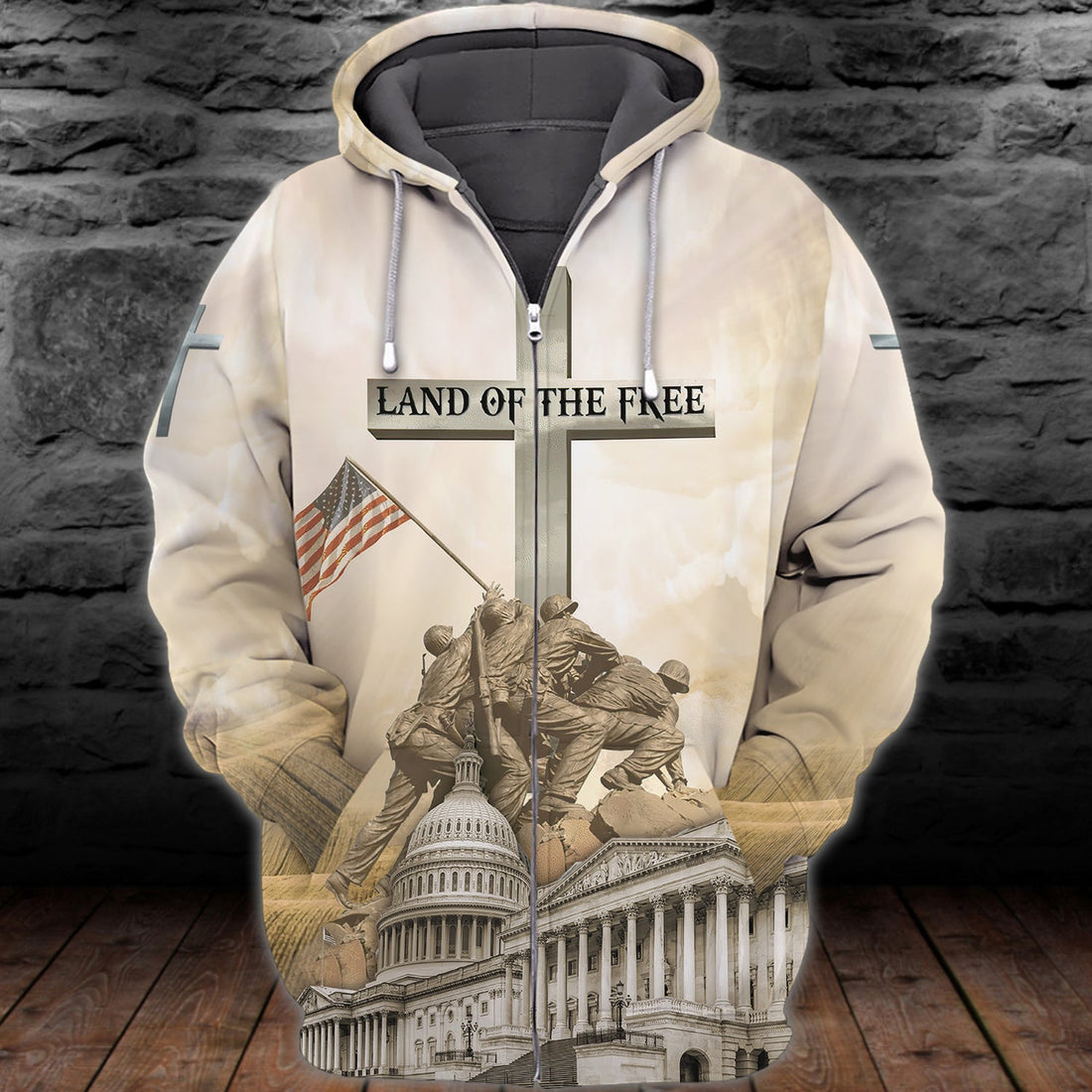 FUNSTUFFPRINT Land Of The Free 3D Hoodie and Zip Hoodie