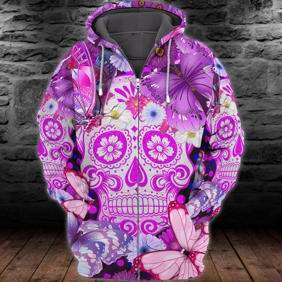 FUNSTUFFPRINT Sugar Skull - Full Print 3D Hoodie and Zip Hoodie
