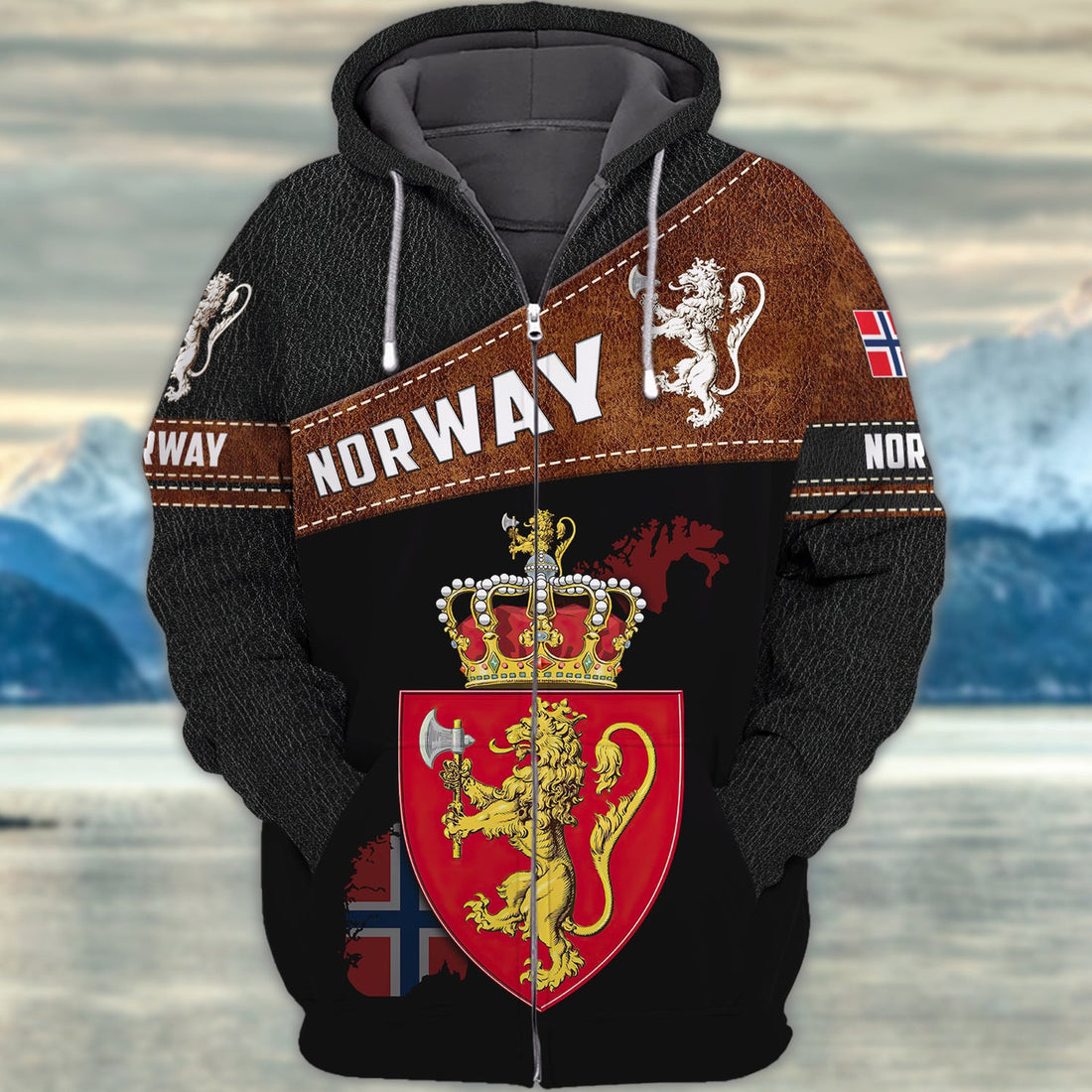 FUNSTUFFPRINT Norway Full Print Tad 3D Hoodie and Zip Hoodie