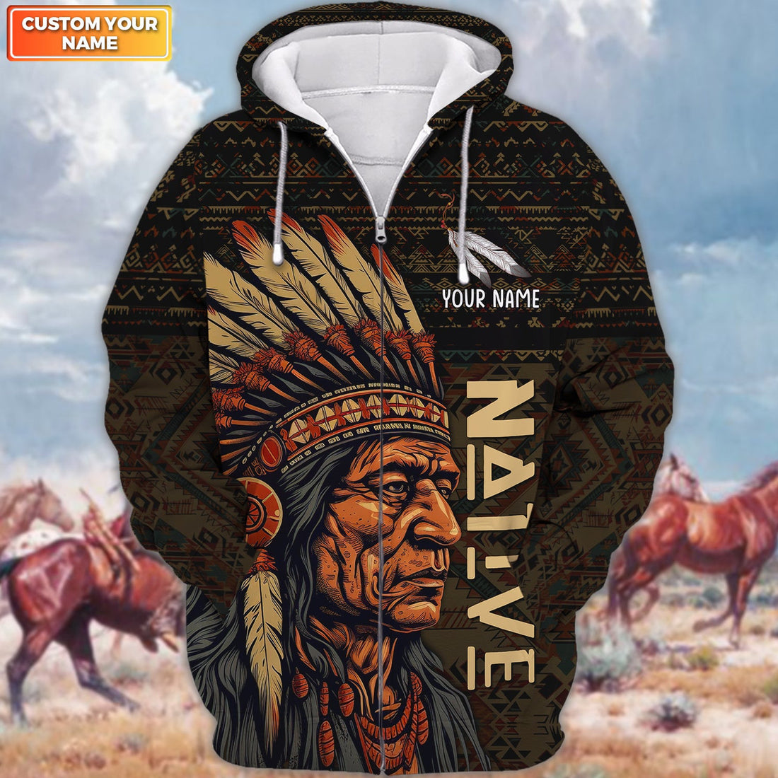 FUNSTUFFPRINT Custom Native America Shirt For Him, Women Native Pride 3D Hoodie and Zip Hoodie