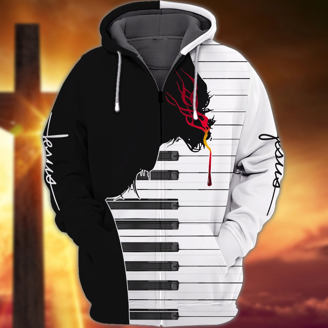FUNSTUFFPRINT Music - Piano 3D Hoodie and Zip Hoodie