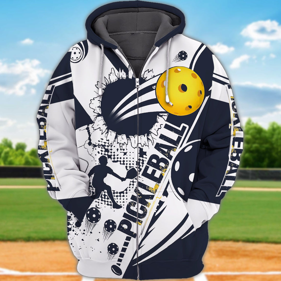 FUNSTUFFPRINT Pickleball -Full Print 3D Hoodie and Zip Hoodie