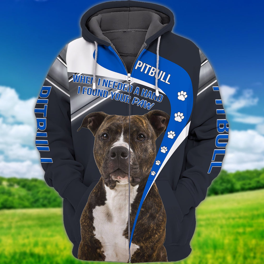 FUNSTUFFPRINT Pitbull Full Print 3D Hoodie and Zip Hoodie