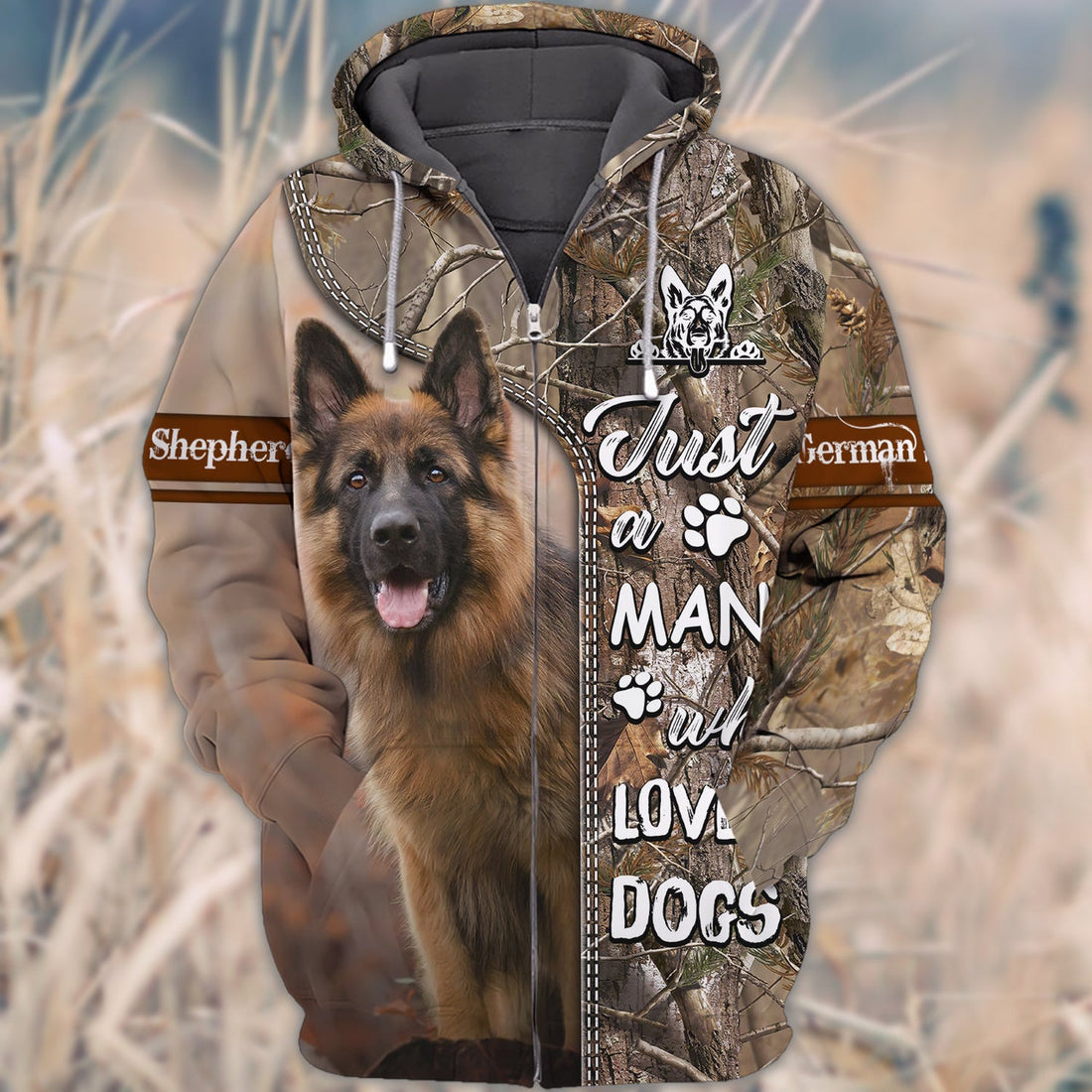 FUNSTUFFPRINT Shepherd Dog - Full Printed Shirt 3D Hoodie and Zip Hoodie