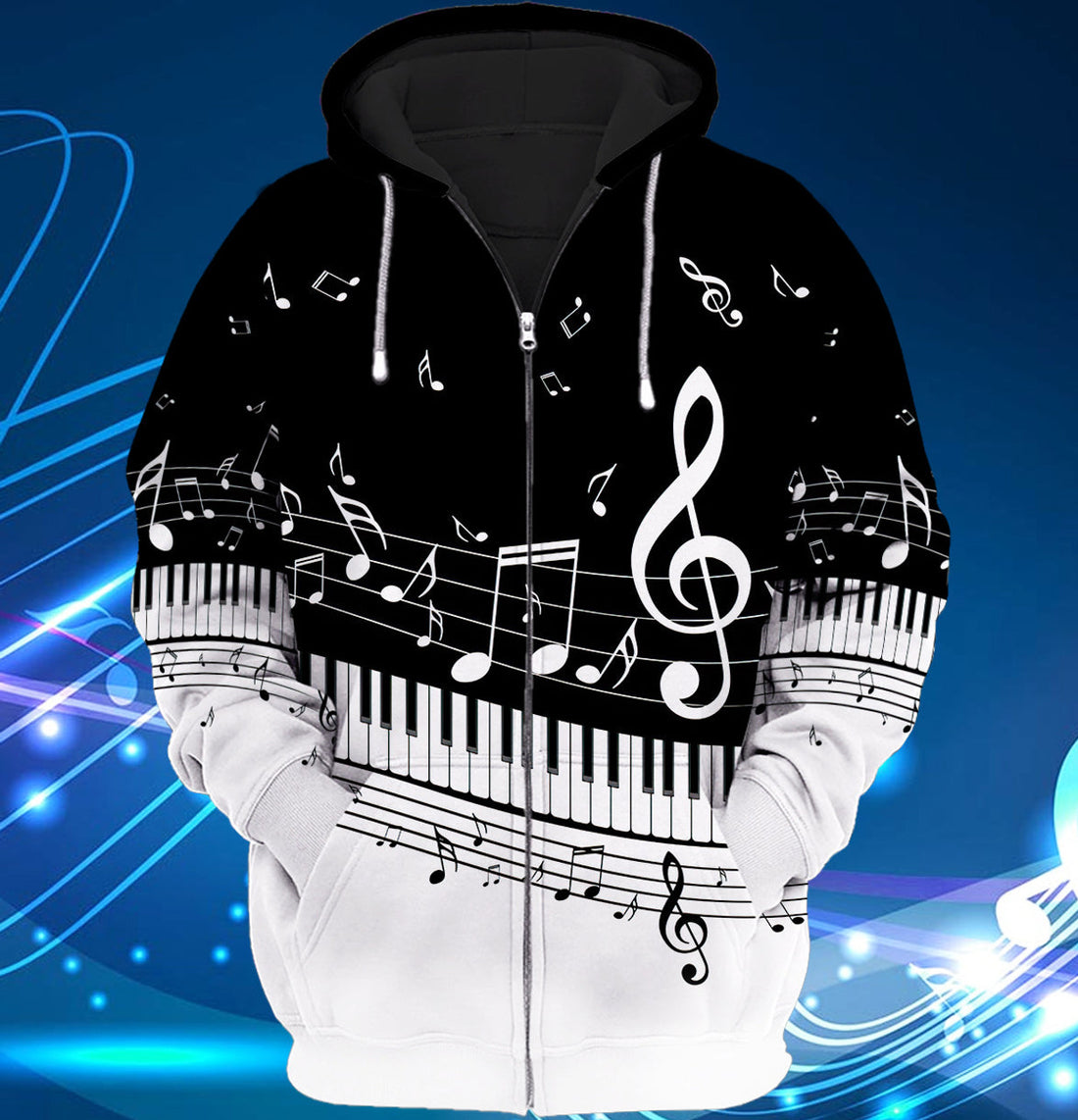 FUNSTUFFPRINT Full Print - Piano 3D Hoodie and Zip Hoodie