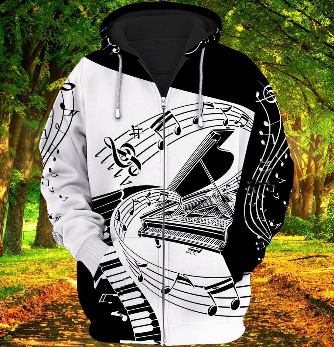 FUNSTUFFPRINT Piano, 3D Full Print 08 3D Hoodie and Zip Hoodie