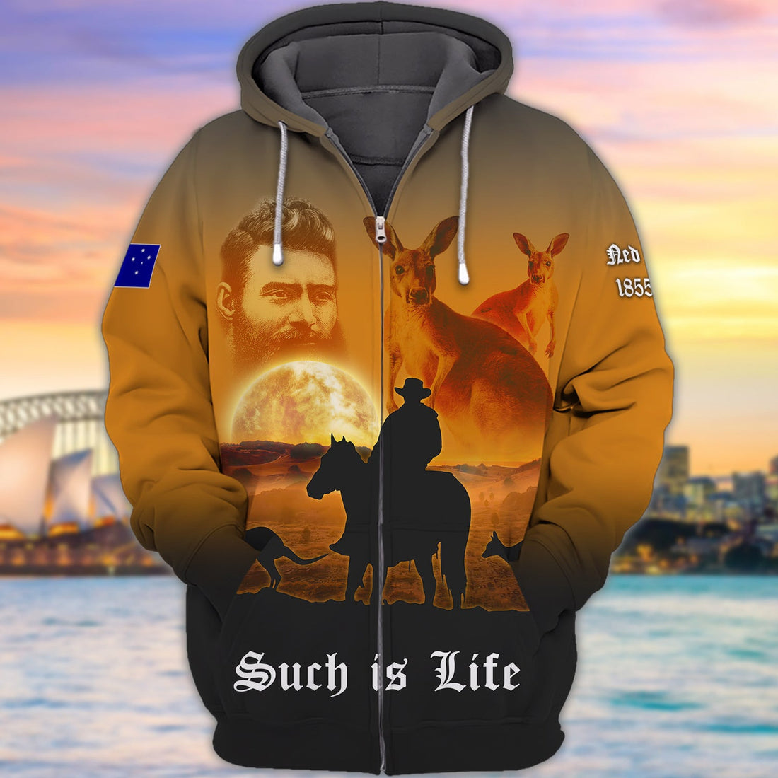 FUNSTUFFPRINT Ned Kelly 3D Hoodie and Zip Hoodie
