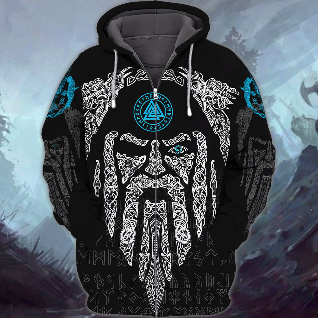 FUNSTUFFPRINT Viking Full Print Tad 3D Hoodie and Zip Hoodie