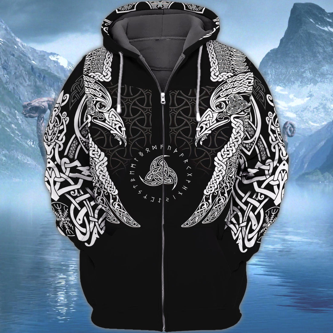 FUNSTUFFPRINT Viking Full Print Tad 04 3D Hoodie and Zip Hoodie