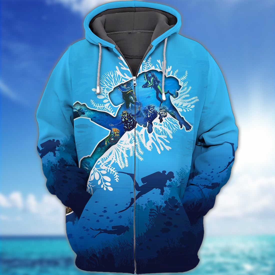 FUNSTUFFPRINT Scuba Diving 3D Hoodie and Zip Hoodie