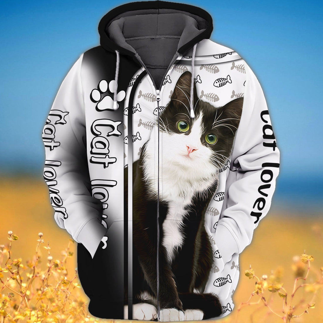 FUNSTUFFPRINT Love Cats, 3D Full Print 3D Hoodie and Zip Hoodie