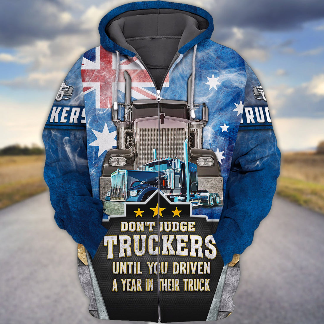 FUNSTUFFPRINT Trucker Australia Don't Judge Truckers Until You Driven A Year In Their Truck 3D Hoodie and Zip Hoodie