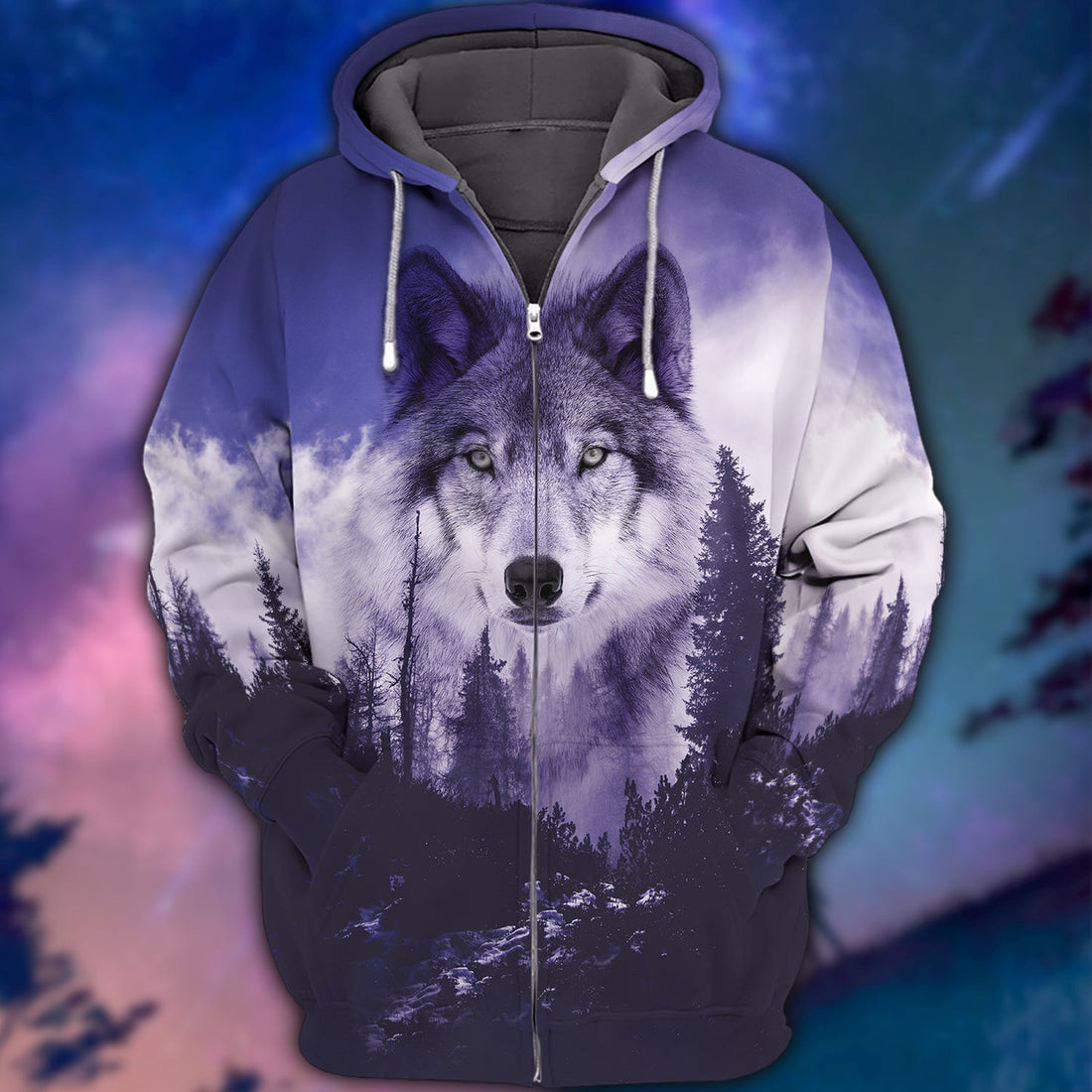 FUNSTUFFPRINT Full Print - Wolf 3D Hoodie and Zip Hoodie