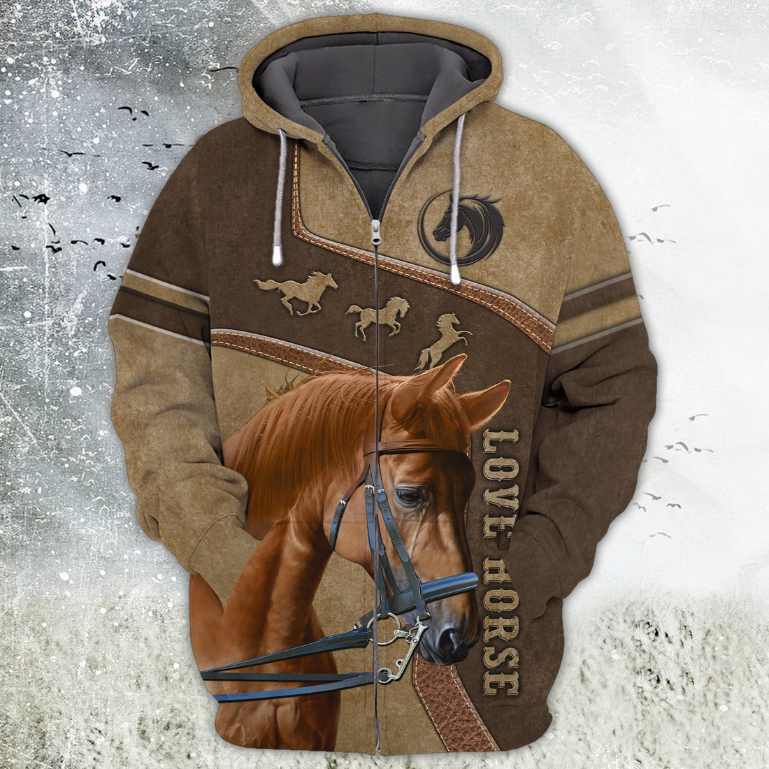 FUNSTUFFPRINT Love Horse, 3D Full Print 03 3D Hoodie and Zip Hoodie