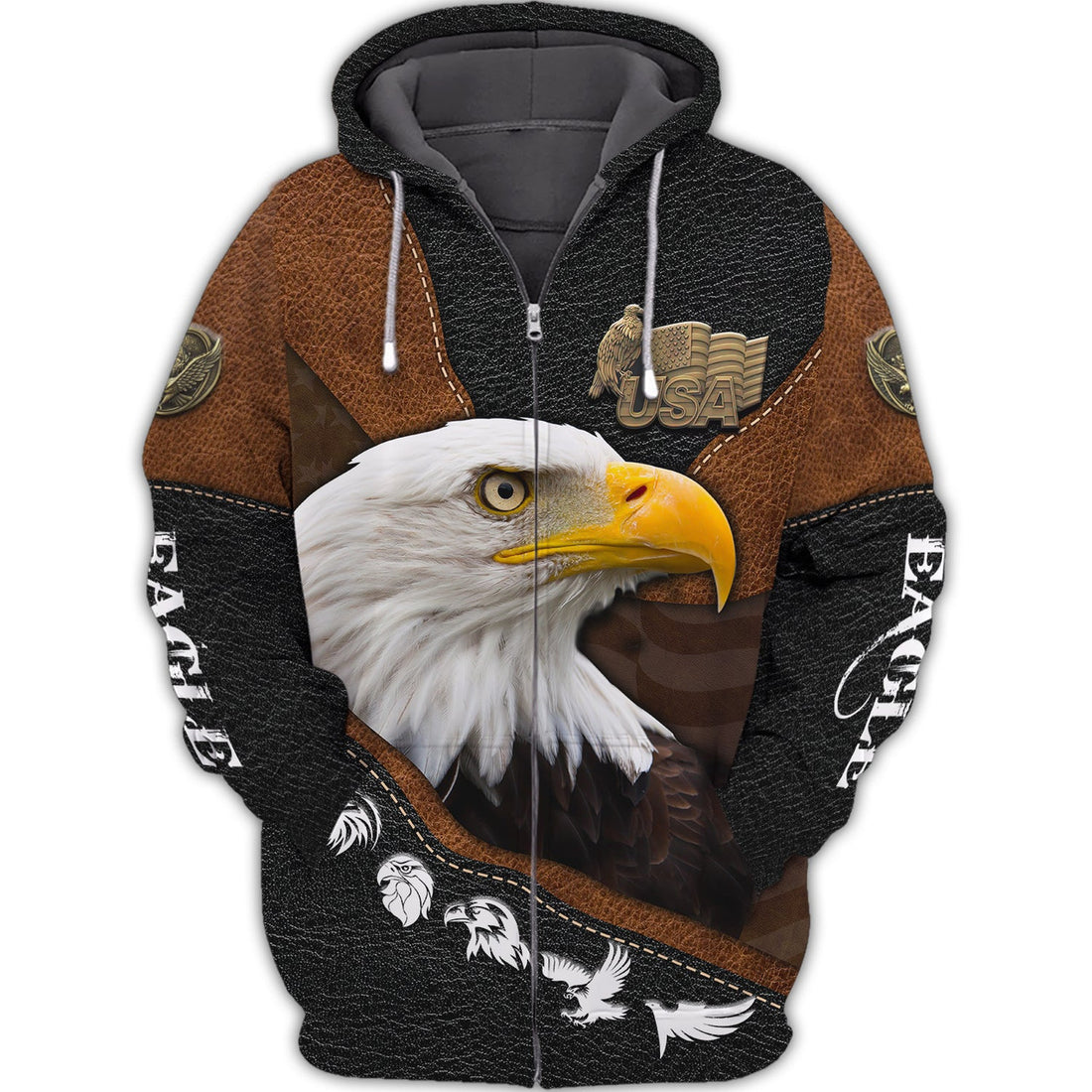FUNSTUFFPRINT Usa, Eagle, American Pride 3D Hoodie and Zip Hoodie