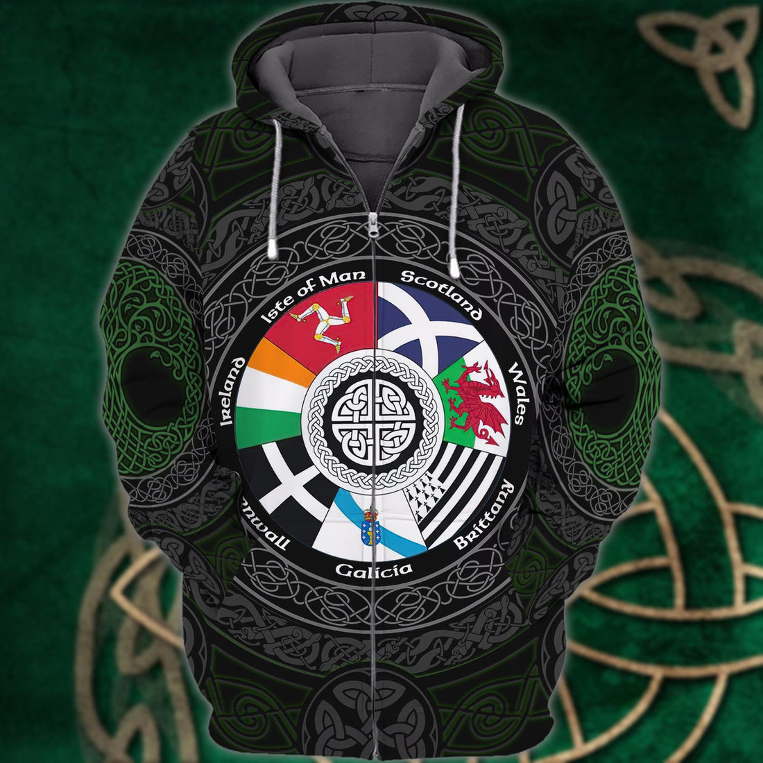 FUNSTUFFPRINT The Celtic Nations 3D Hoodie and Zip Hoodie