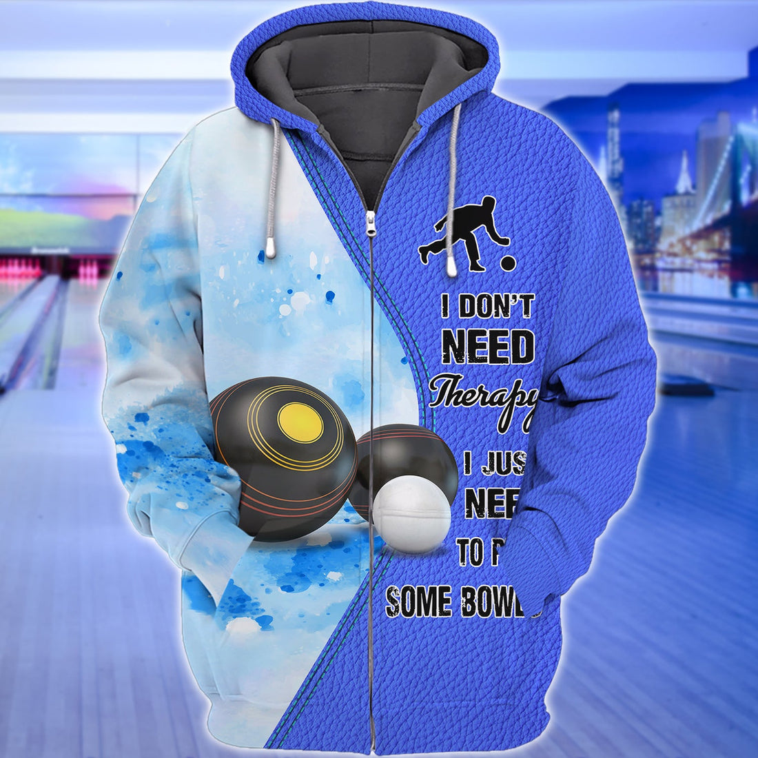 FUNSTUFFPRINT Lawn Bowls 3D Hoodie and Zip Hoodie