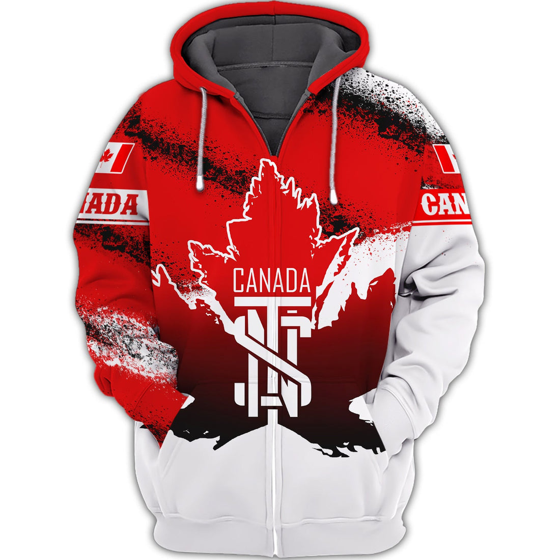 FUNSTUFFPRINT Love Canada 3D Hoodie and Zip Hoodie