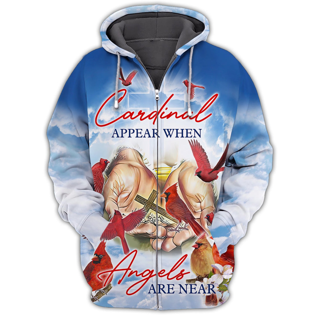 FUNSTUFFPRINT Cardinal Appear When Angels Are Near 3D Hoodie and Zip Hoodie
