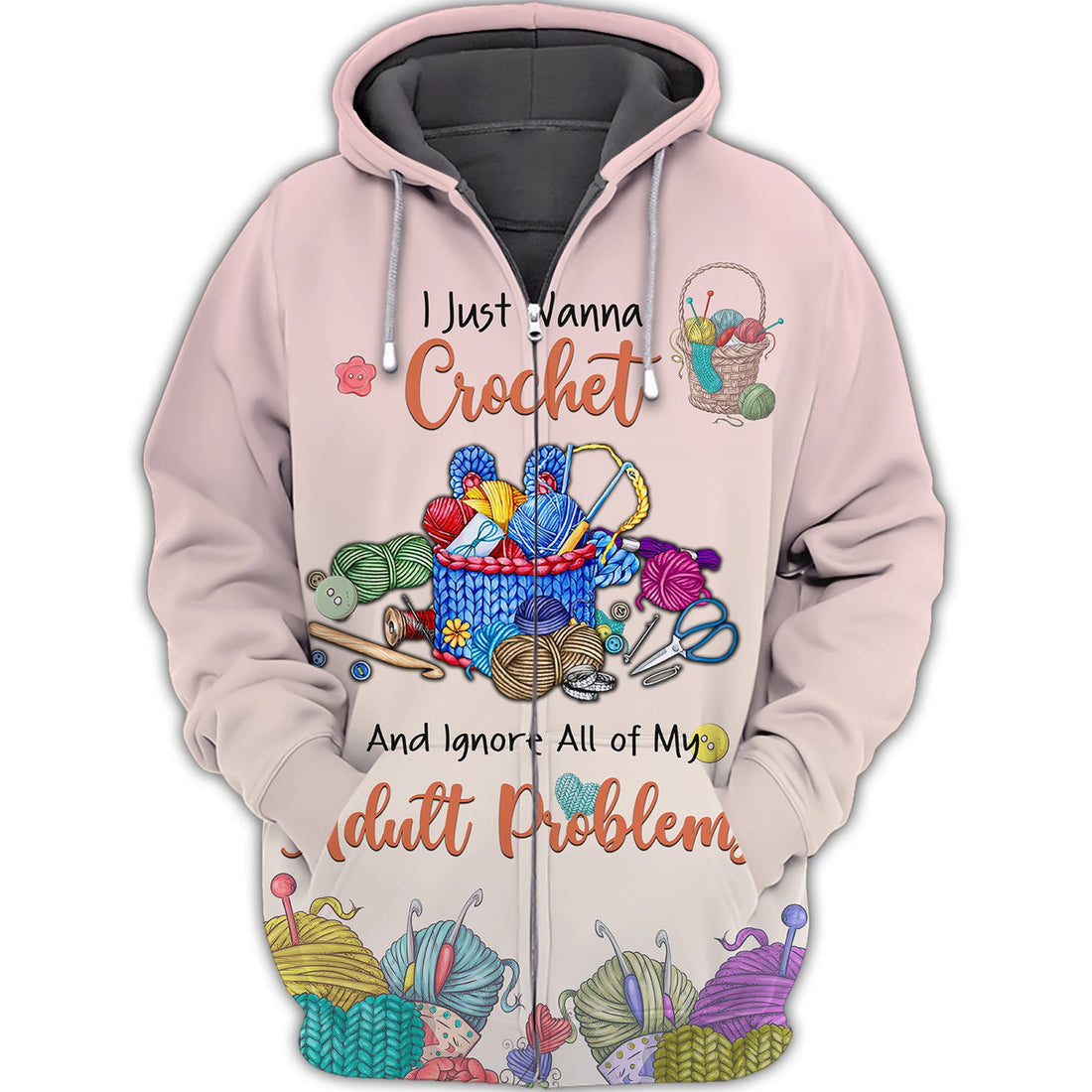 FUNSTUFFPRINT Love Crochet - 3D Full Print TD96 3D Hoodie and Zip Hoodie