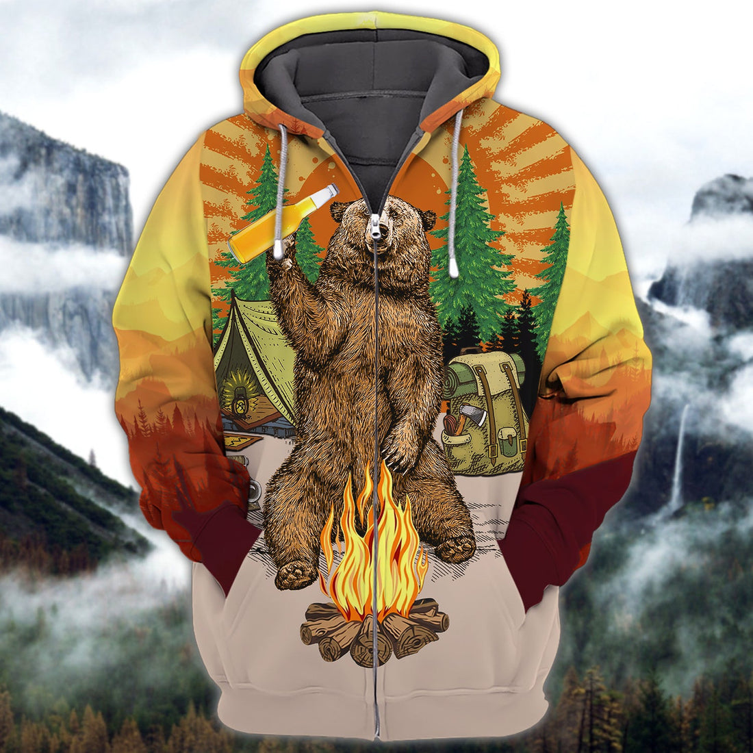 FUNSTUFFPRINT I DRINK I GRILL CAMPING 3D Hoodie and Zip Hoodie