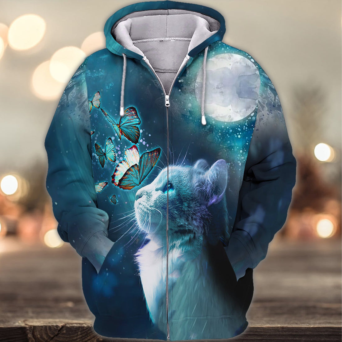 FUNSTUFFPRINT- Butterfly Cats 3D Shirts Design 3D Hoodie and Zip Hoodie
