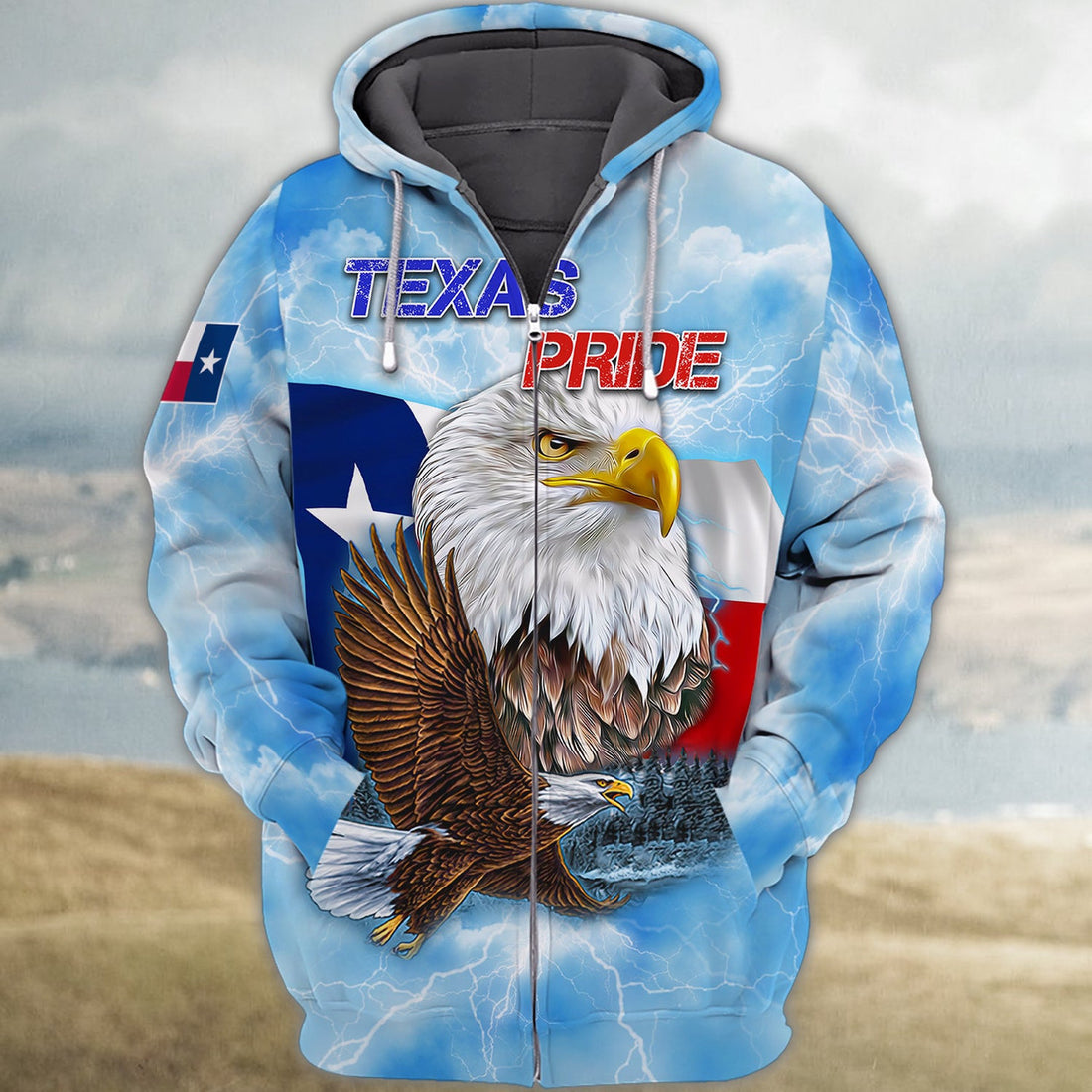 FUNSTUFFPRINT Texas Pride Full Print 3D Hoodie and Zip Hoodie