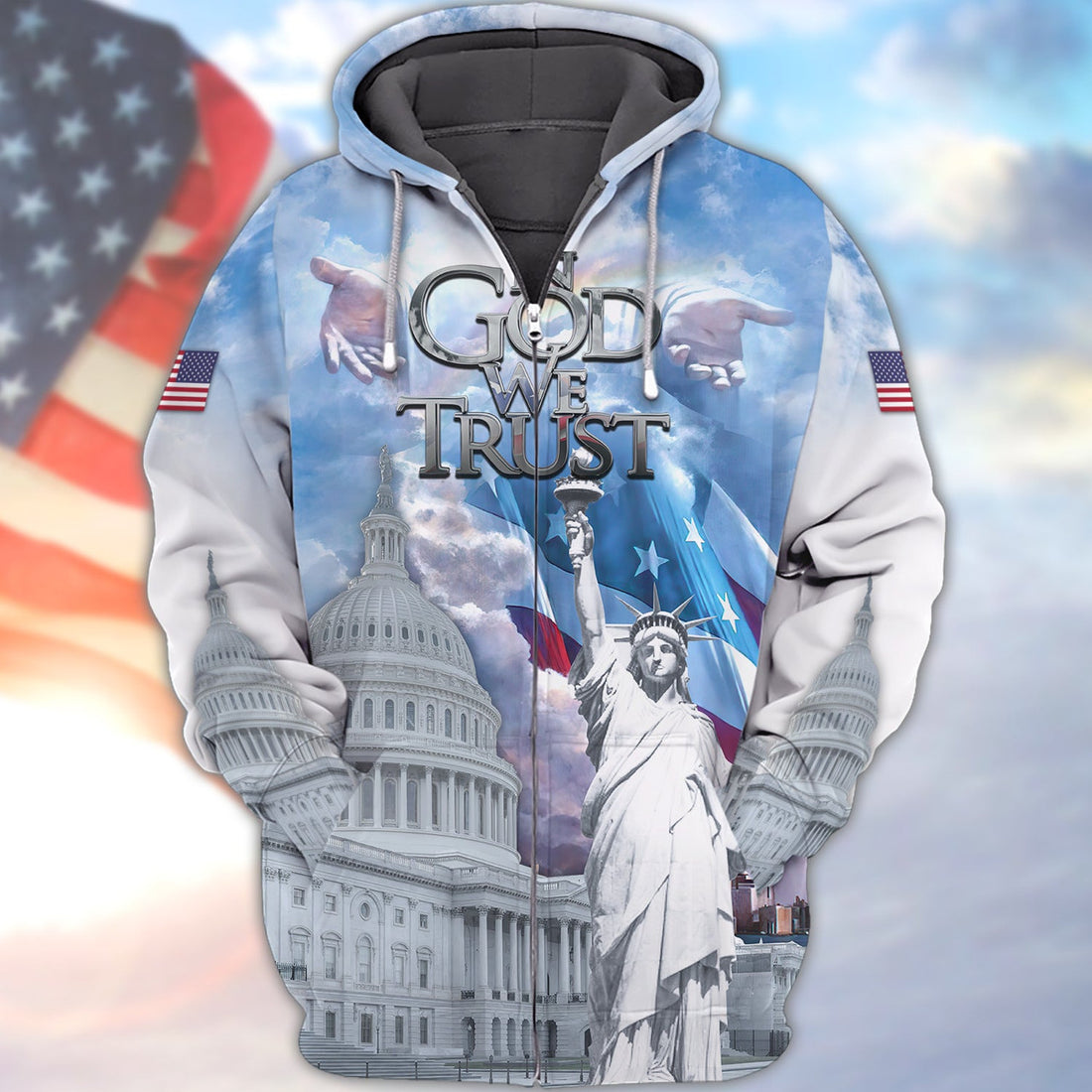 FUNSTUFFPRINT In God We Trust 3D Hoodie and Zip Hoodie