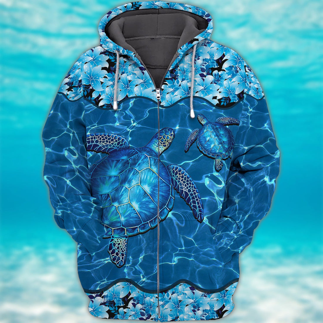 FUNSTUFFPRINT Turtle - Full Print 3D Hoodie and Zip Hoodie