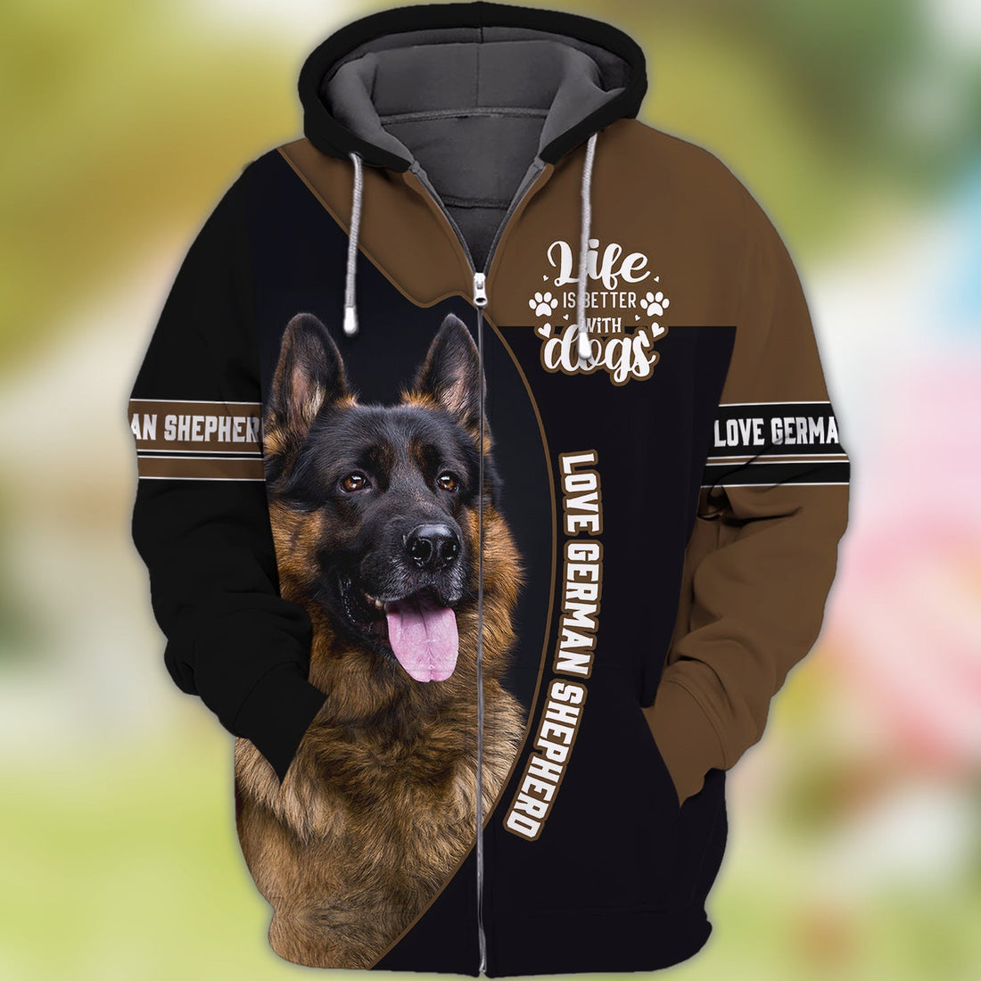 FUNSTUFFPRINT Love German Shepherd Better With Dogs 3D Hoodie and Zip Hoodie