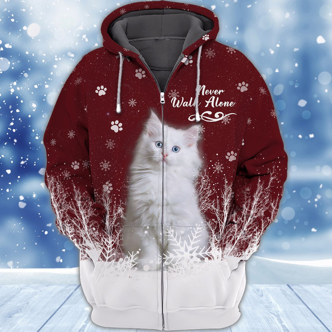 FUNSTUFFPRINT Love Cat, Merry Christmas 3D Hoodie and Zip Hoodie