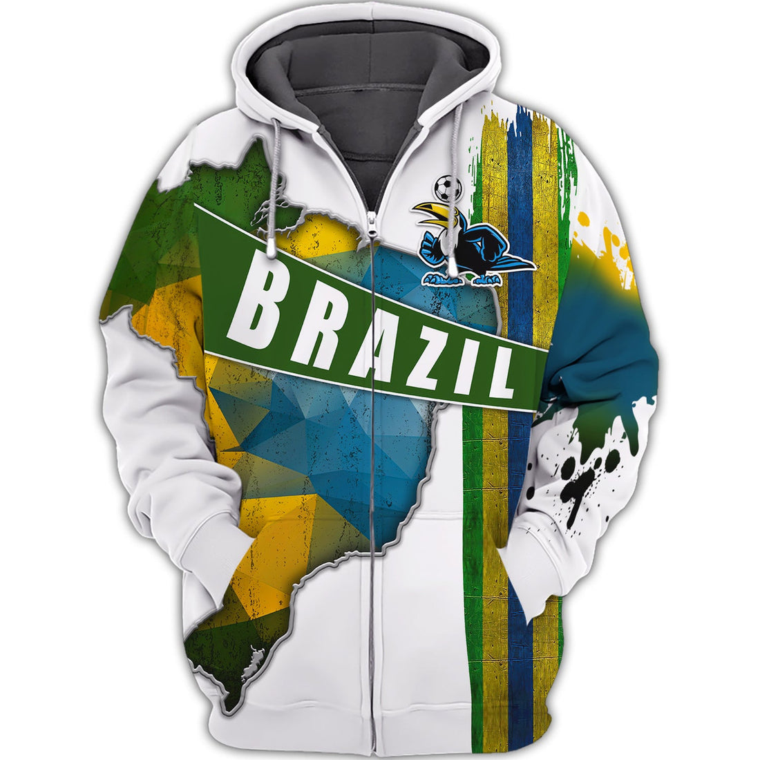 FUNSTUFFPRINT Brazil Fans Toucan Design Shirt 3D Tshirt For The Brazil Fans 3D Hoodie and Zip Hoodie