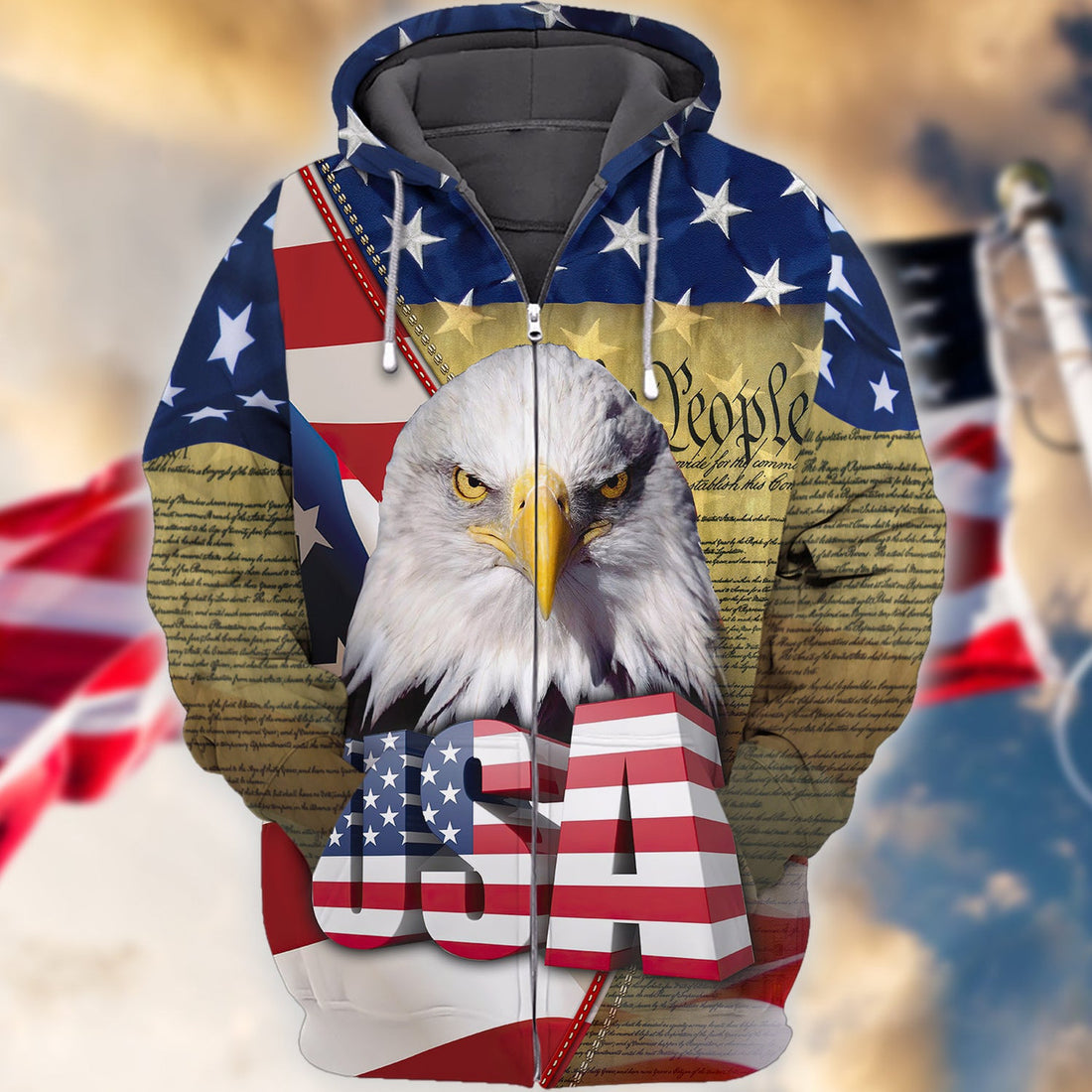 FUNSTUFFPRINT Eagle American - Independence Day Is Coming 3D Hoodie and Zip Hoodie