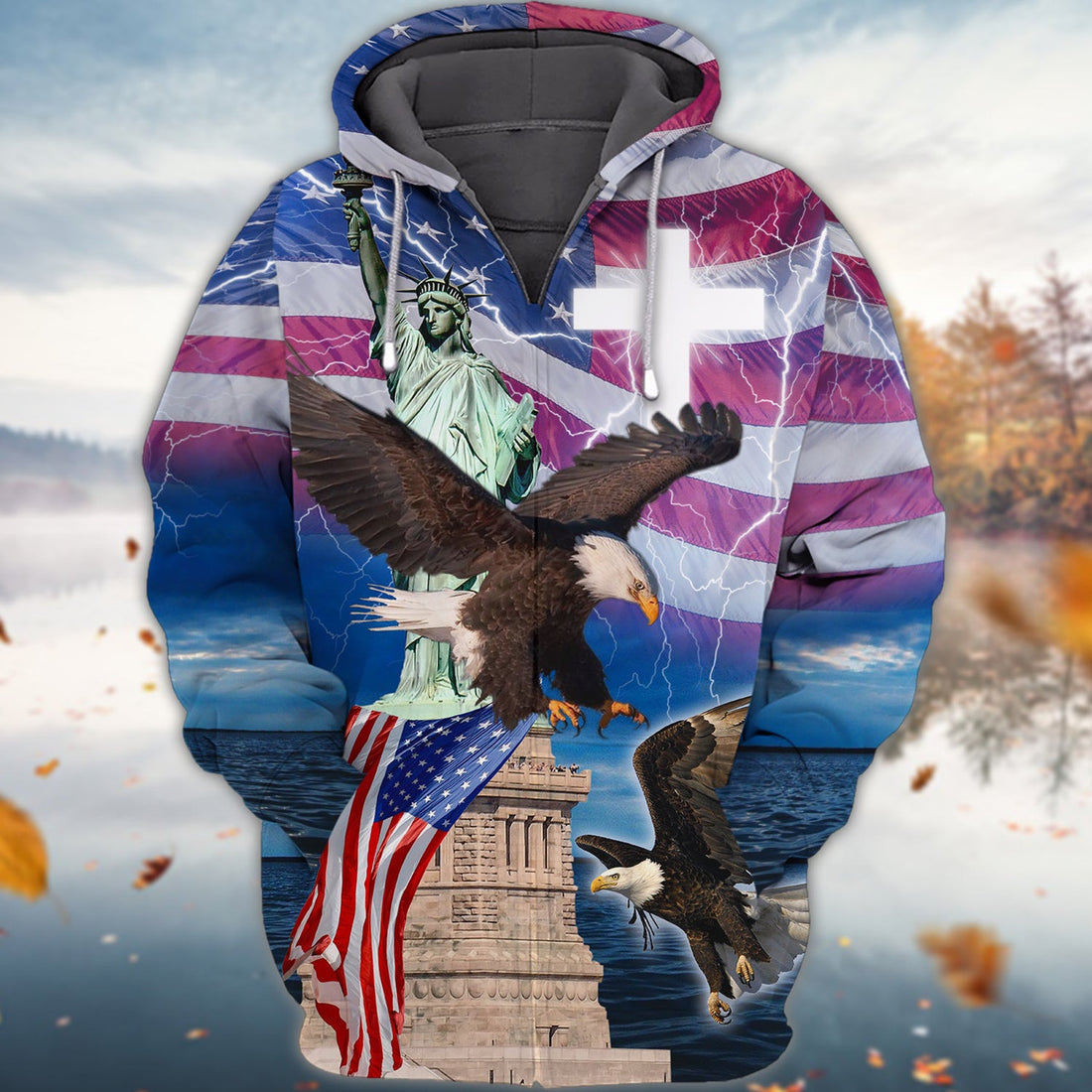FUNSTUFFPRINT American 1 - 3D Full Print 3D Hoodie and Zip Hoodie