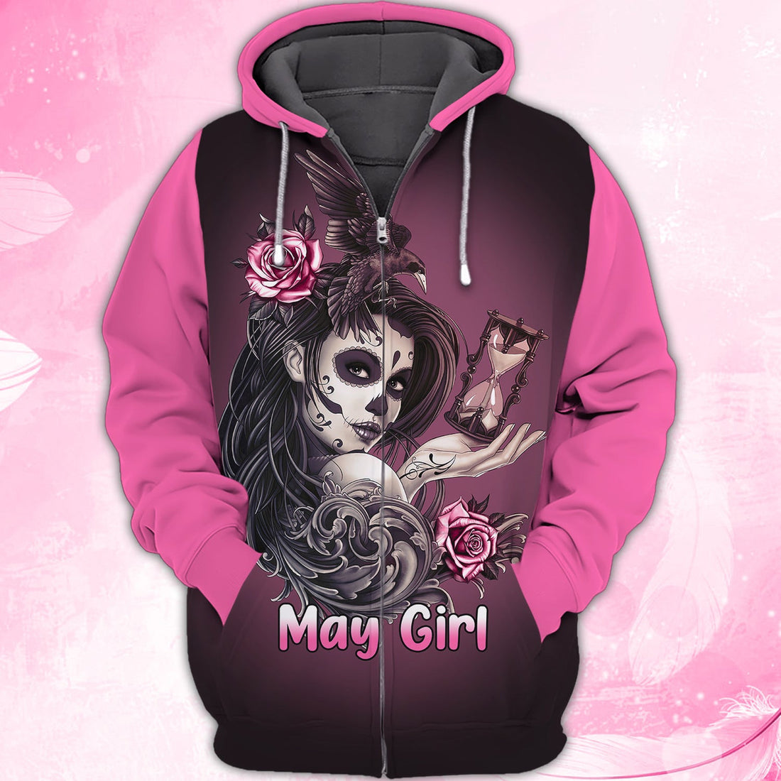 FUNSTUFFPRINT May Girl (Pink) - 3D Full Print 3D Hoodie and Zip Hoodie