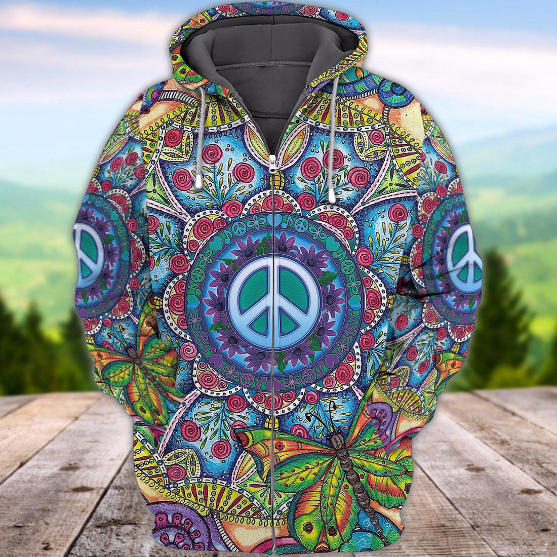 FUNSTUFFPRINT Hippie - Full Print Tad 3D Hoodie and Zip Hoodie