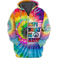 FUNSTUFFPRINT July Girl Hippie 3D Hoodie and Zip Hoodie