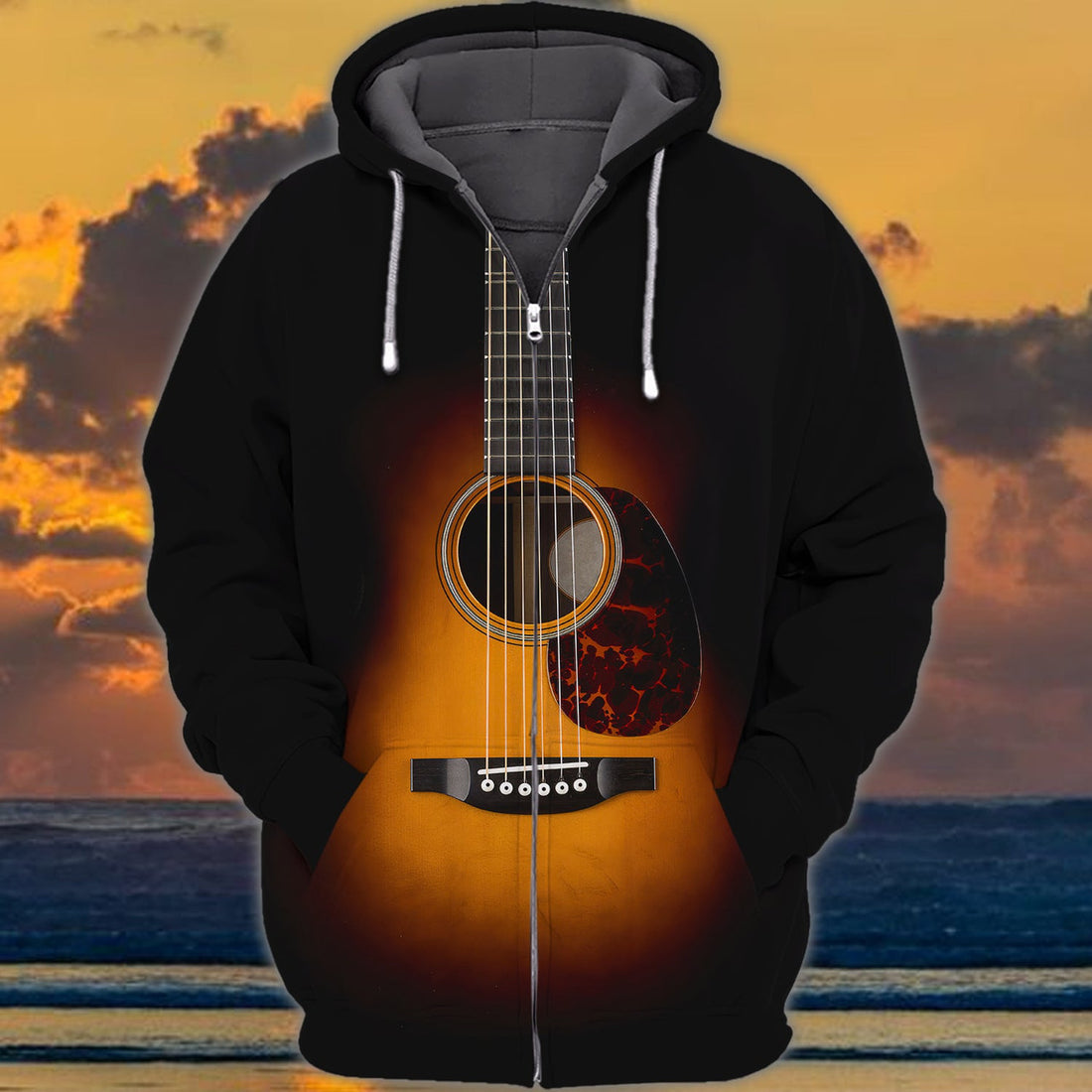 FUNSTUFFPRINT Guitar Ru 2 Full Print 3D Hoodie and Zip Hoodie